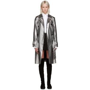 3.1 Phillip Lim Silver Metallic Trench Coat